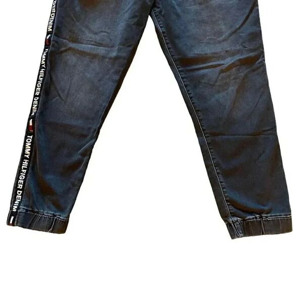 Tommy Hilfiger Black Pull On Drawstring Closure Cotton High Rise Denim Skinny Lo - Picture 3 of 12